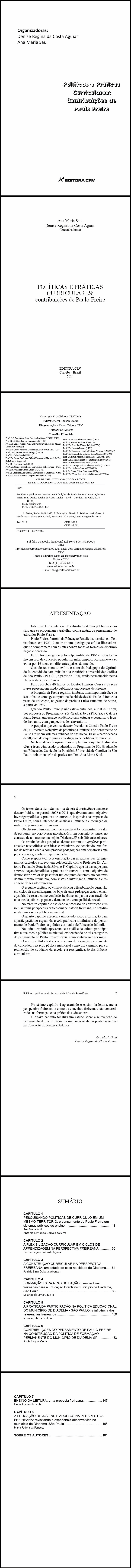 POLÍTICAS E PRÁTICAS CURRICULARES:<BR> contribuições de paulo freire